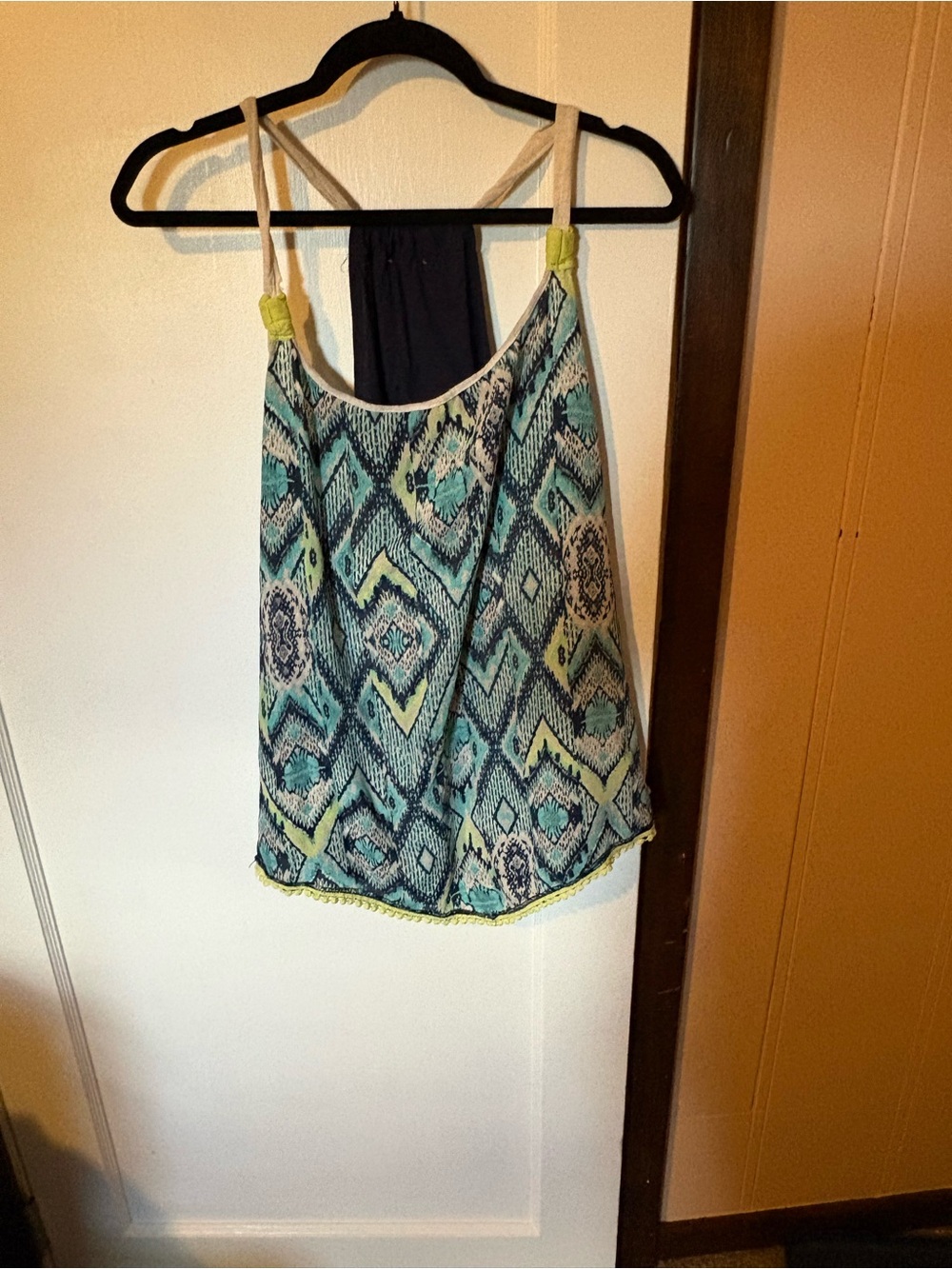 Maurices Teal Aqua & Yellow Printed Tank
